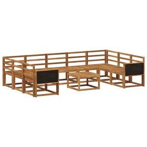 vidaXL Outdoor Sofa Set 10 pcs Natural Solid Acacia Wood