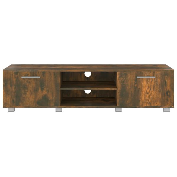 vidaXL TV Cabinet Smoked Oak 140x40x35 cm Engineered Wood