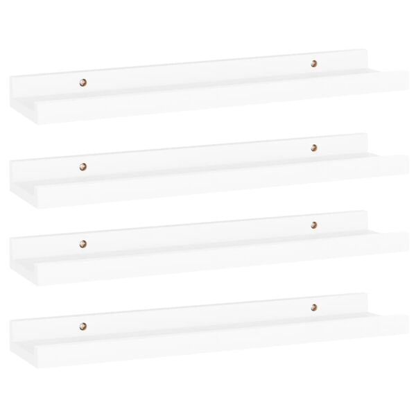 vidaXL Wall Shelves 4 pcs White 40x9x3 cm