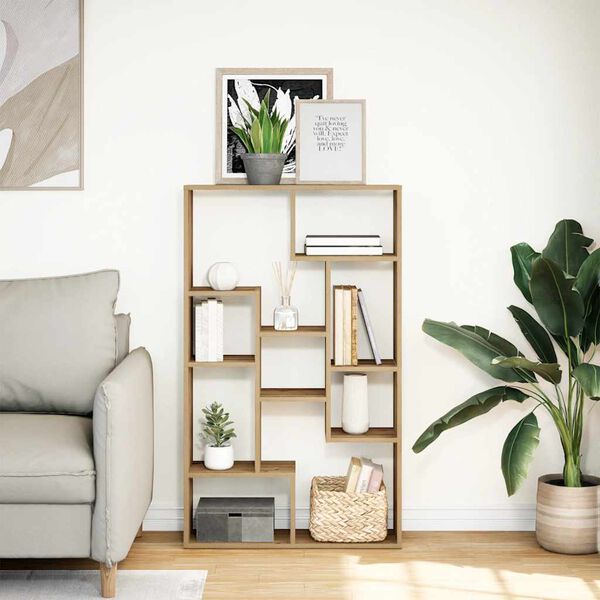 vidaXL Bookcase Artisian Oak 72x20x120 cm Engineered Wood
