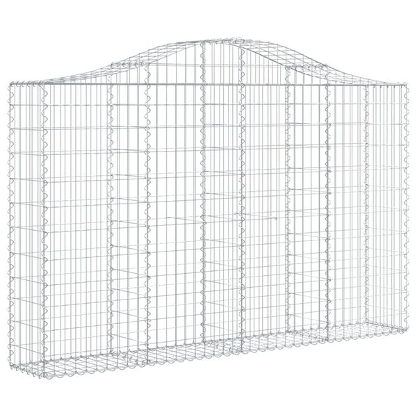 vidaXL Arched Gabion Baskets 10 pcs 200x30x120/140 cm Galvanised Iron
