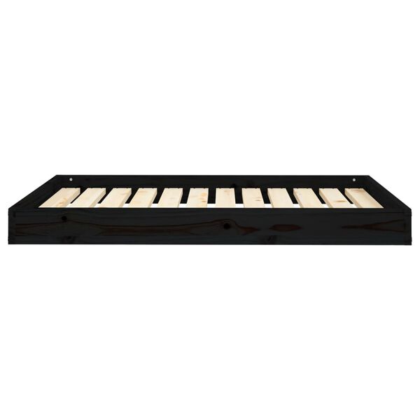 vidaXL Dog Bed Black 101.5x74x9 cm Solid Wood Pine