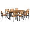 vidaXL 9 Piece Garden Dining Set Solid Wood Acacia and Metal