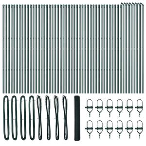 vidaXL Hexagonal Fence Ground Fix 100 x 1.2 m PVC-Coated Steel Green