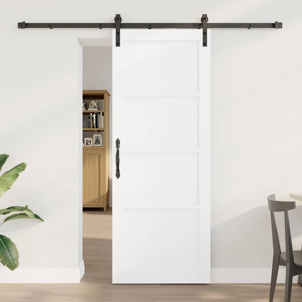 vidaXL Sliding Door White 78 x 202 cm Solid Pine Wood