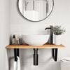 vidaXL Basin Shelf Wall Mounted Steel and Solid Wood Acacia