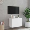 vidaXL TV Wall Cabinet with LED Lights White 60x35x41 cm