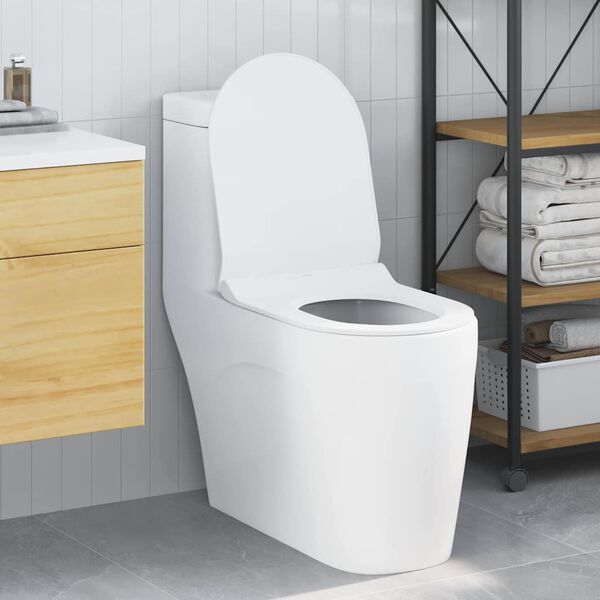 vidaXL Toilet Seat Adjustable White 48.5 x 36 x 5 cm Polypropylene