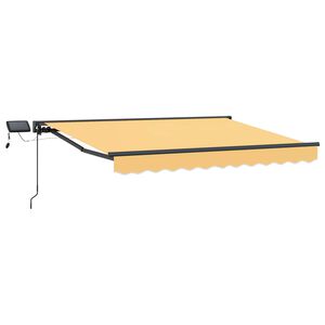 vidaXL Manual Awning Frame with LEDs Sand 4 x 3 m