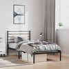 vidaXL Metal Bed Frame without Mattress with Headboard Black 100x190cm