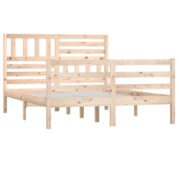 vidaXL Bed Frame without Mattress 135x190 cm Double Double Solid Wood