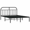 vidaXL Metal Bed Frame without Mattress with Headboard Black 135x190cm