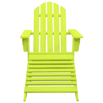vidaXL Garden Adirondack Chair with Ottoman Solid Fir Wood Green