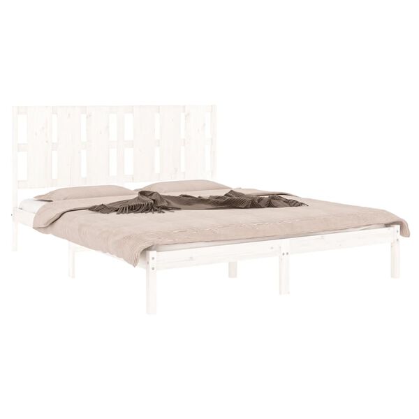 vidaXL Bed Frame without Mattress White Pine 160x200 cm Solid Wood