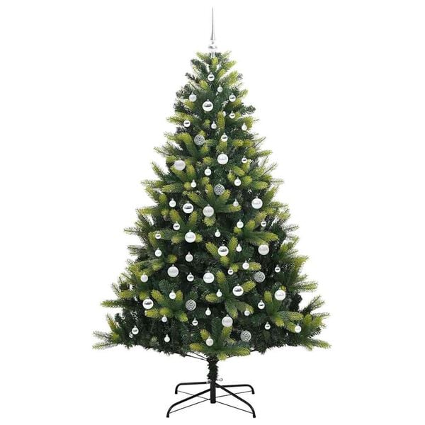 vidaXL Artificial Hinged Christmas Tree 300 LEDs Green 210 cm