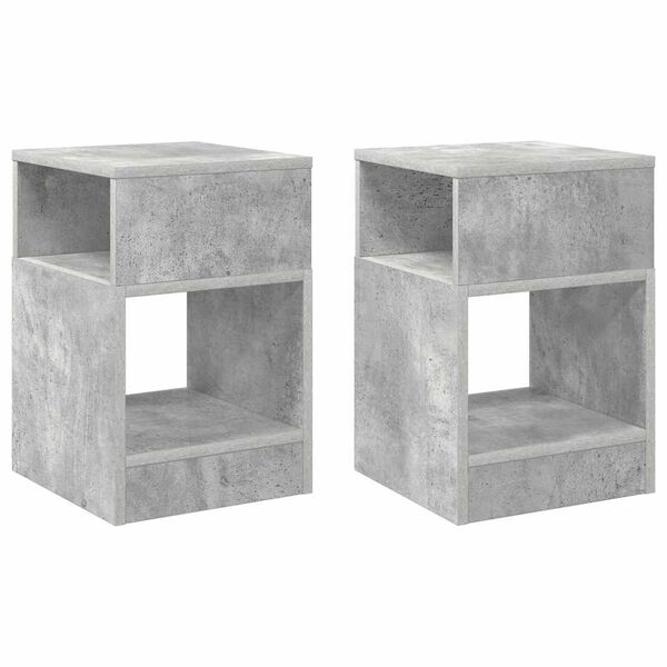 vidaXL End Table 2 pcs Concrete Grey 30.5 x 30 x 45 cm Engineered Wood