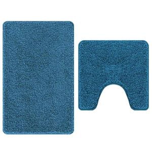 vidaXL Anti-slip Bath Mat Set 2 pcs Blue 50 x 50 cm PP