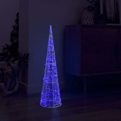 vidaXL Acrylic Decorative Pyramid LED Light Cone Blue 90 cm