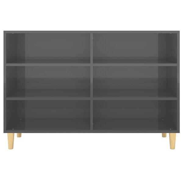 vidaXL Sideboard High Gloss Grey 103.5x35x70 cm Engineered Wood