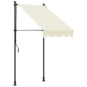 vidaXL Retractable Awning Cream 100x150 cm Fabric and Steel