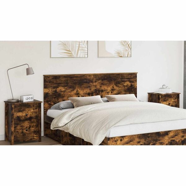vidaXL Headboard Smoked Oak 200 cm Engineered Wood