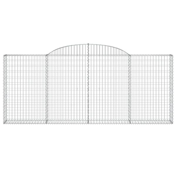 vidaXL Arched Gabion Baskets 2 pcs 300x30x120/140 cm Galvanised Iron