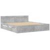 vidaXL Bed Frame with Headboard without Mattress Concrete Grey 200x200 cm