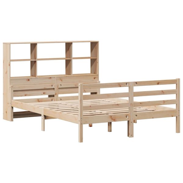 vidaXL Bookcase Bed without Mattress 140x200 cm Solid Wood Pine