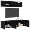 vidaXL TV Units Wall-mounted 6 pcs Black oak Engineered wood
