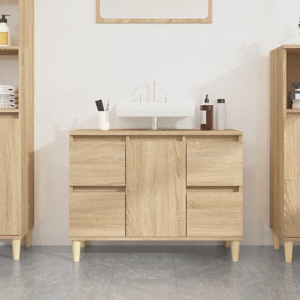 vidaXL Sink Cabinet Sonoma Oak 80x33x60 cm Engineered Wood