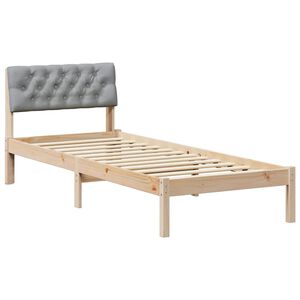 vidaXL Bed frame Brown and light grey 80 x 200 cm Solid pine wood