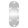 vidaXL Wall Mirror with LED Lights 40x90 cm Glass Oval