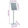 vidaXL Pedestal Poster Stand Silver 32.5 x 27 x 126 cm