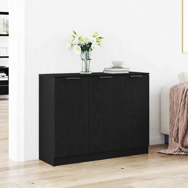 vidaXL Sideboard Black Oak 90.5 x 30 x 70 cm Engineered Wood
