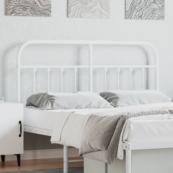 vidaXL Metal Replace Headboard White 140 cm