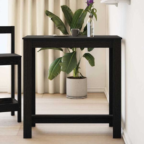 vidaXL Bar Table Black Oak 102 x 50 x 103.5 cm Engineered Wood