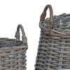 vidaXL Planter Basket with Storage 2 pcs Grey Lacak Rattan