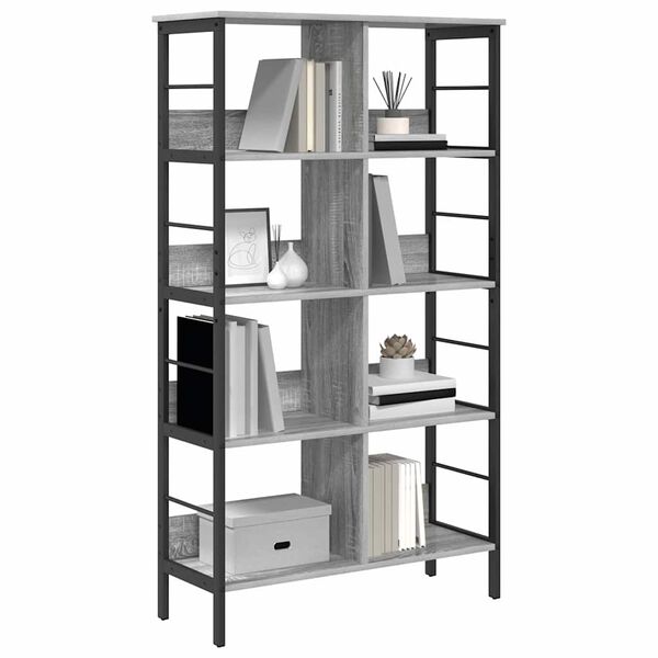 vidaXL Bookshelf Grey Sonoma 82 x 32 x 144.5 cm Engineered Wood