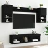 vidaXL 7 Piece TV Wall Units with LED Black Engineered Wood