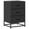 vidaXL Bedside Cabinet Black 40x34.5x60 cm Engineered Wood and Metal