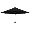 vidaXL Wall-Mounted Garden Parasol with Metal Pole 300 cm Black