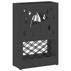 vidaXL Umbrella Stand Black 28 x 12 x 41 cm Steel