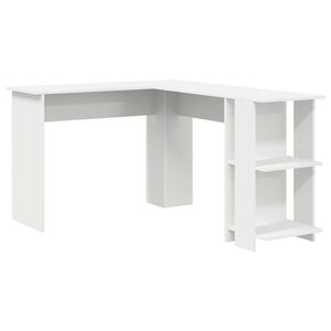 vidaXL Corner Desk White 140 x 113.5 x 75 cm Engineered Wood