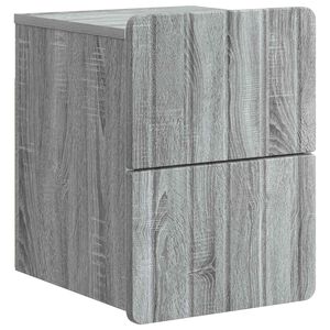 vidaXL Wall-Mounted Bedside Cabinet Grey Sonoma 33 x 34.5 x 43 cm