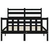 vidaXL Bed Frame without Mattress Black Double Solid Wood Pine