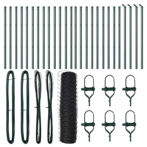 vidaXL Hexagonal Fence Ground Fix 50 x 0.6 m PVC-Coated Steel Grey