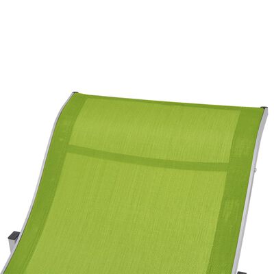vidaXL Folding Sun Loungers 2 pcs Green Textilene