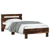 vidaXL Bed Frame without Mattress with LED Lights Smoked Oak 90x200 cm