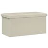 vidaXL Foldable Storage Bench White 180 kg 80 L 77 x 38 x 38 cm Linen