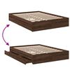 vidaXL Bed Frame with Drawers without Mattress Brown Oak 140x190 cm